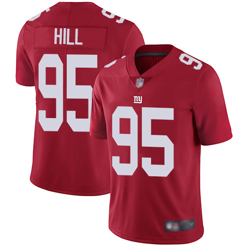 Men New York Giants #95 B.J. Hill Red Limited Red Inverted Legend Football NFL Jersey